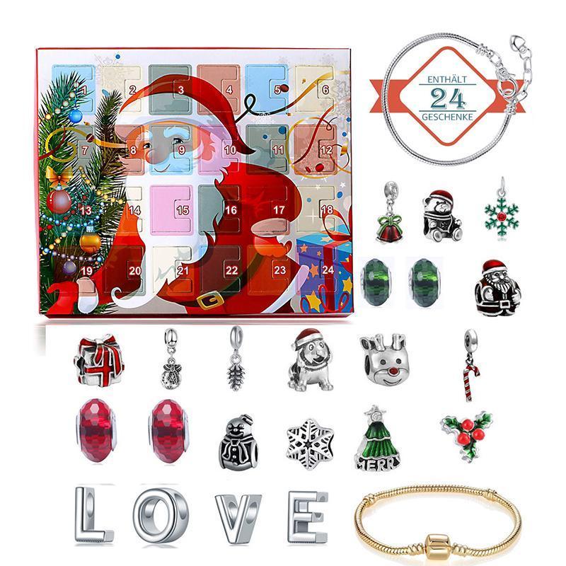(🎅Vorzeitiger Weihnachtsverkauf - 50% RABATT🎅)24 Tage Blindbox Weihnachten DIY Armband Kalender Geschenkbox Set