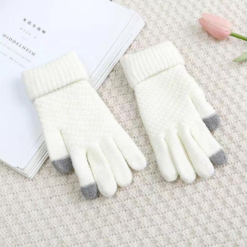 Milduall Strickhandschuhe Bildschirmberührbare Verdickte Winterhandschuhe