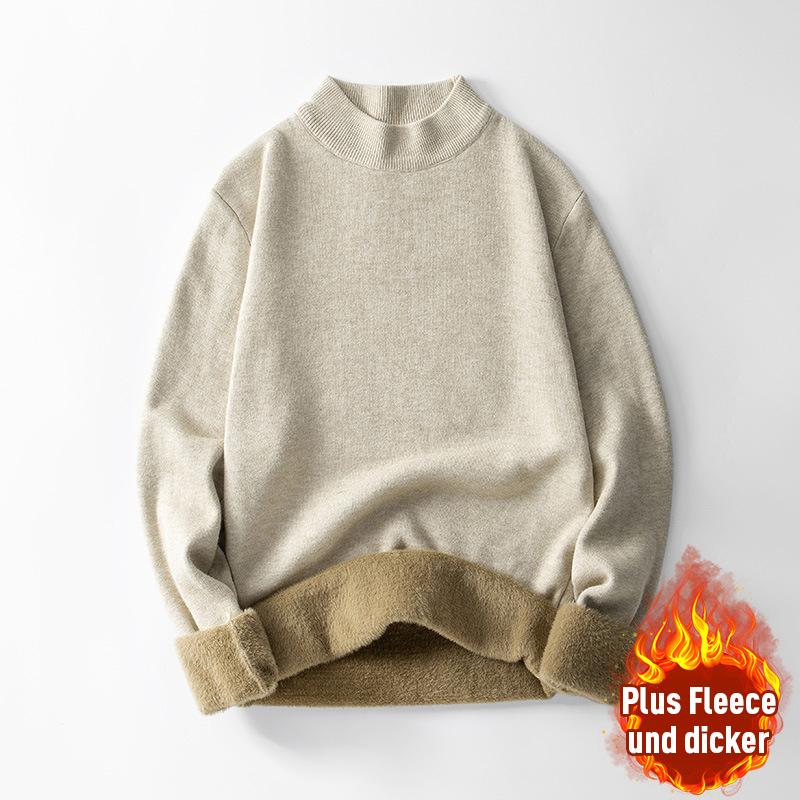 Herren Fleece Halber Rollkragenpullover