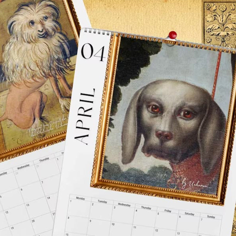 2024 Renaissance-Gemälde-Hässlicher-Hund-Kalender