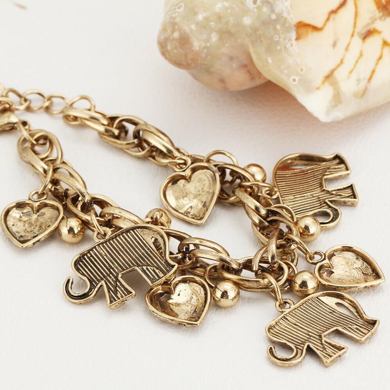 Nettjade™ Handgemachte Vintage Elefanten Fußkettchen