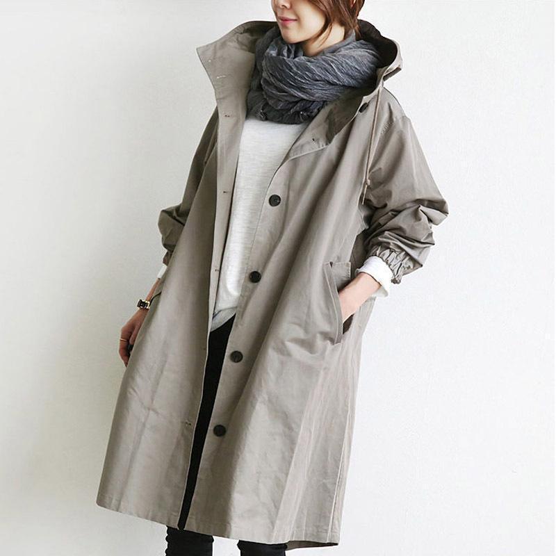 Nettjade™Wasserabweisende, lose Windjacke mit Kapuze