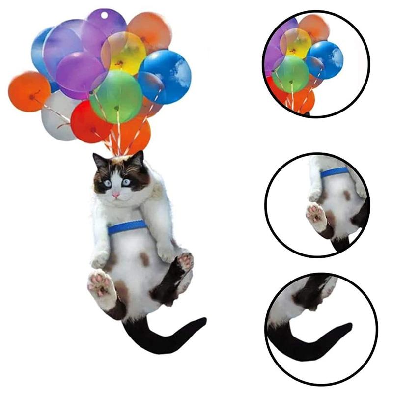Nettjade™ Bunte Luftballons und Kätzchen Anhänger