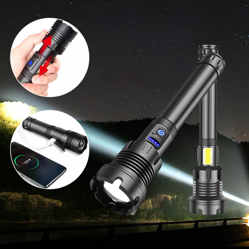 🔥Schlussverkauf🔥Wiederaufladbare taktische LED-Laser-Taschenlampe