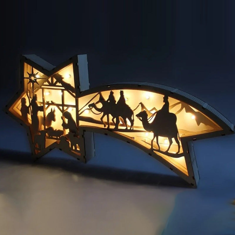 LED-Weihnachtssternbeleuchtung aus Holz