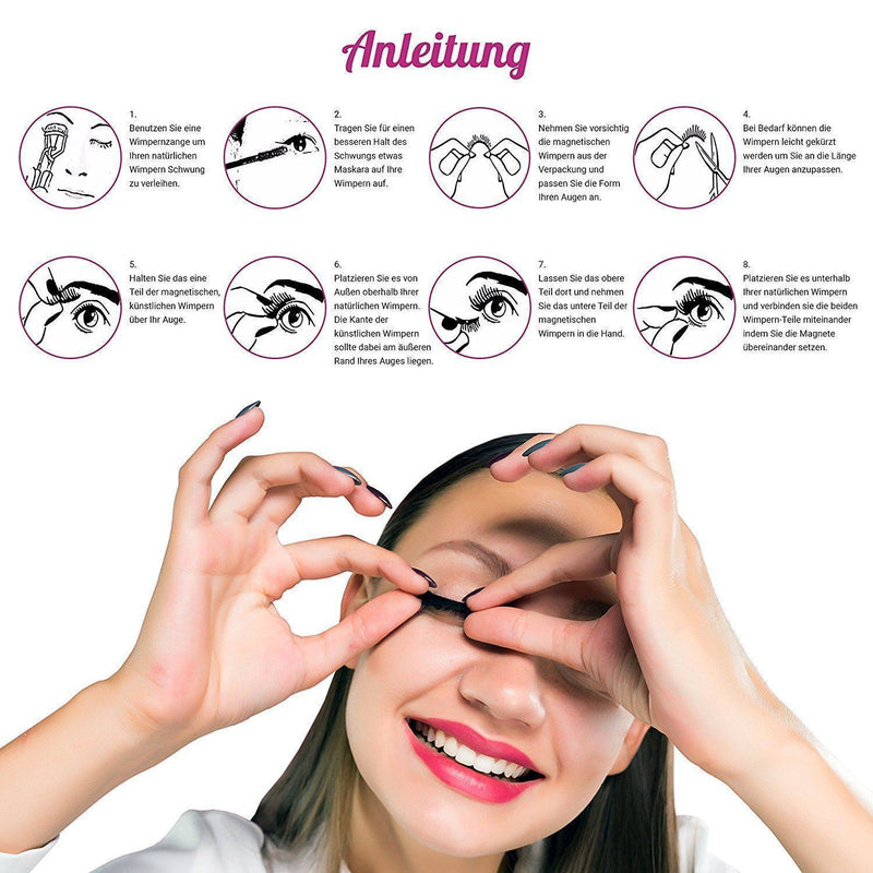 Magnetische Falsche Wimpern（4 Paar/8 Stücke） - hallohaus