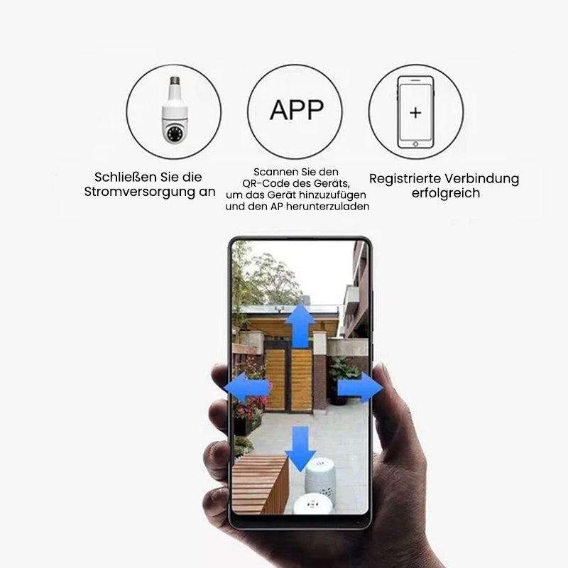 Drahtlose WLAN-Überwachungskamera mit Glühbirne