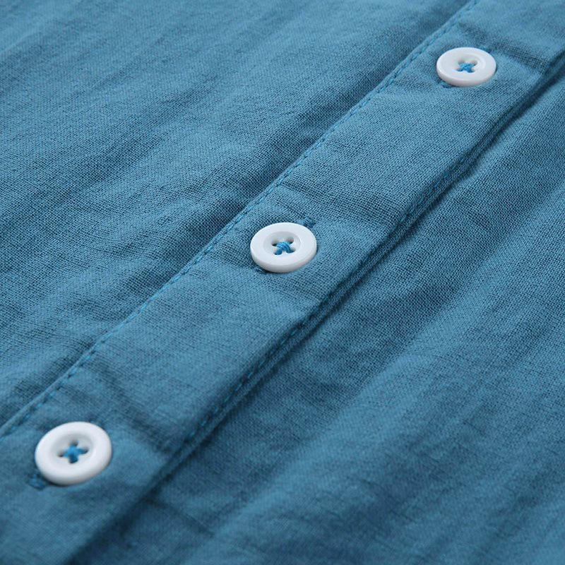 Nettjade™Einfarbiges Kleid aus Baumwolle und Leinen