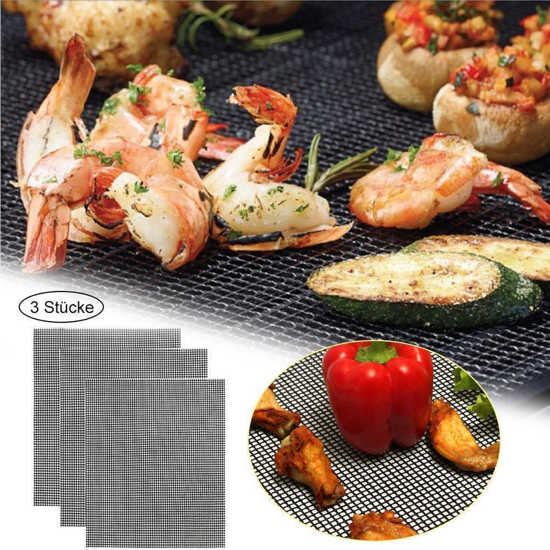 Nettjade™ Teflon Netz Grillmatte antihaft wiederverwendbar, eckig 33x40 cm