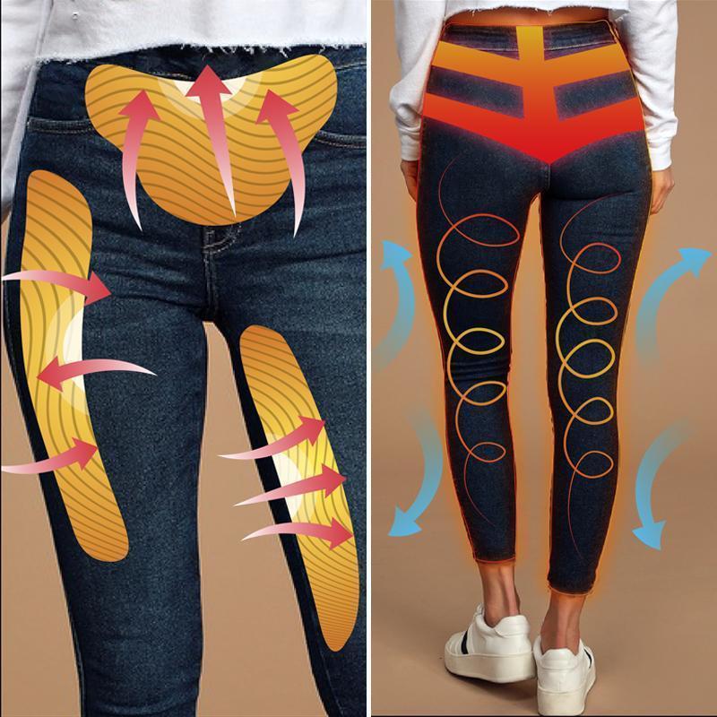 Fleecegefütterte Denim-Hose