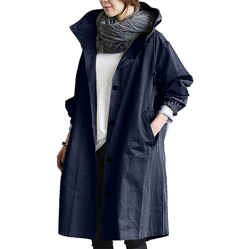 Nettjade™Wasserabweisende, lose Windjacke mit Kapuze