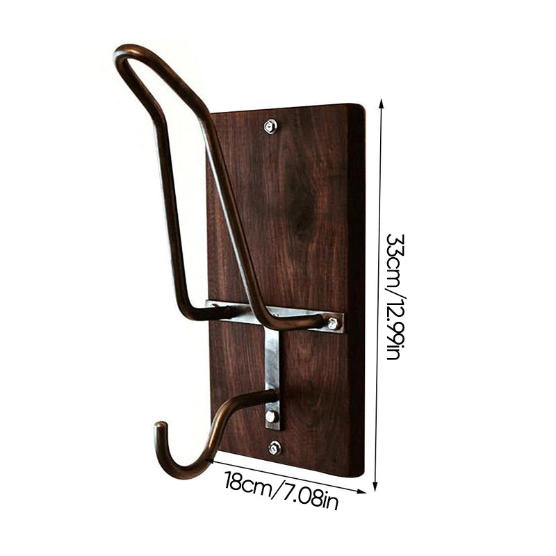Motorradhelm-Wandhalterung aus Holz
