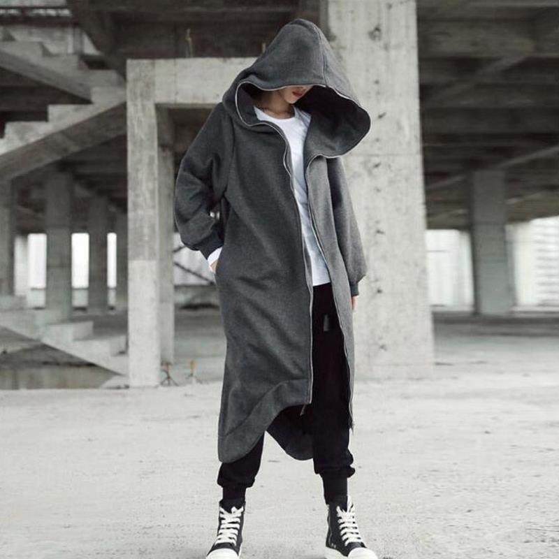 Nettjade™  Unisex Long Sleeve Hooded Long Coat