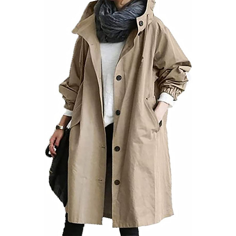Nettjade™Wasserabweisende, lose Windjacke mit Kapuze