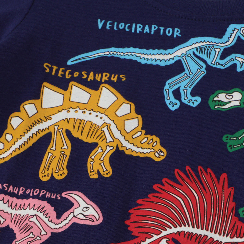 Leuchtendes Dinosaurier-T-Shirt Für Kinder