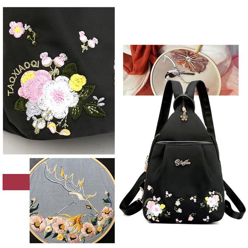 Nettjade™ Damen Rucksack mit Stickerei