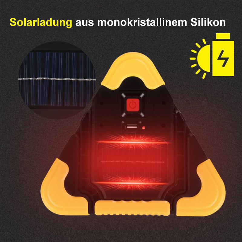 2-in-1 Solar Notfalldreieckswarnlicht am Straßenrand