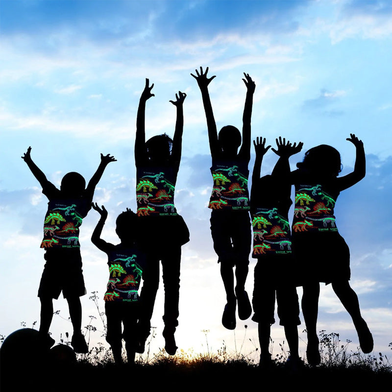 Leuchtendes Dinosaurier-T-Shirt Für Kinder