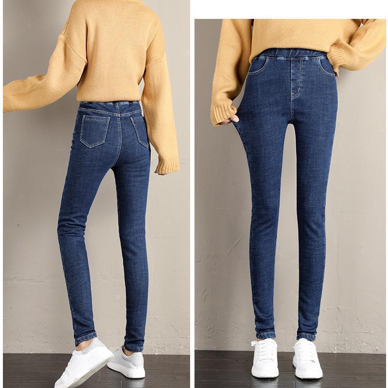 Fleecegefütterte Denim-Hose