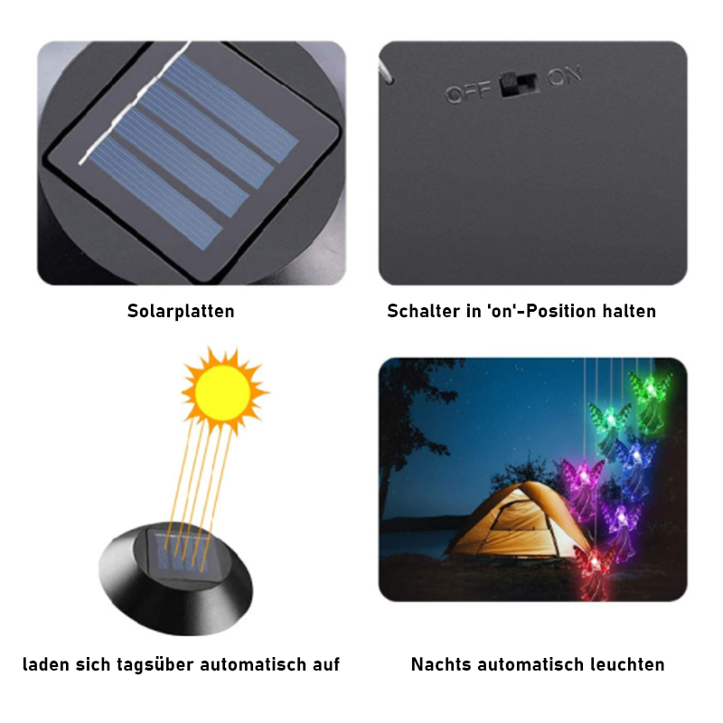 Solar Schutzengel Windspiel Licht