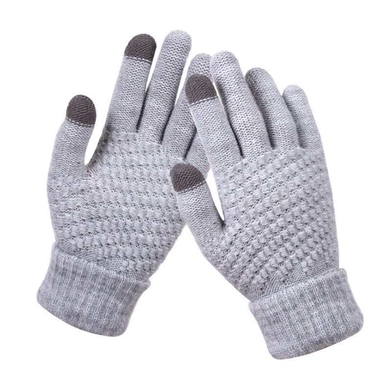Milduall Strickhandschuhe Bildschirmberührbare Verdickte Winterhandschuhe