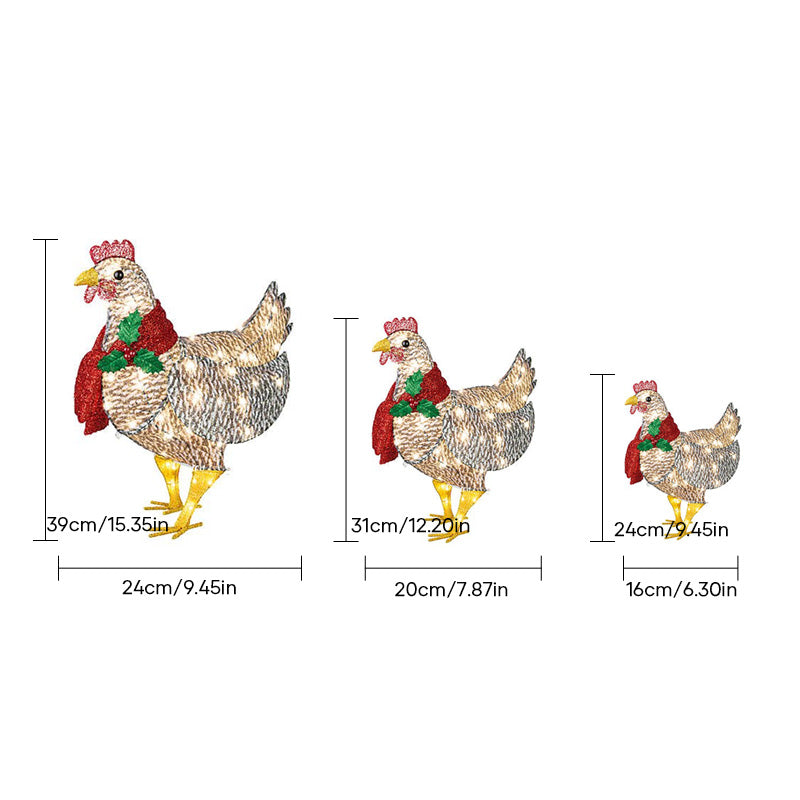 Nettjade™  Weihnachtsdekoration>>Leuchtendes Huhn mit Schal