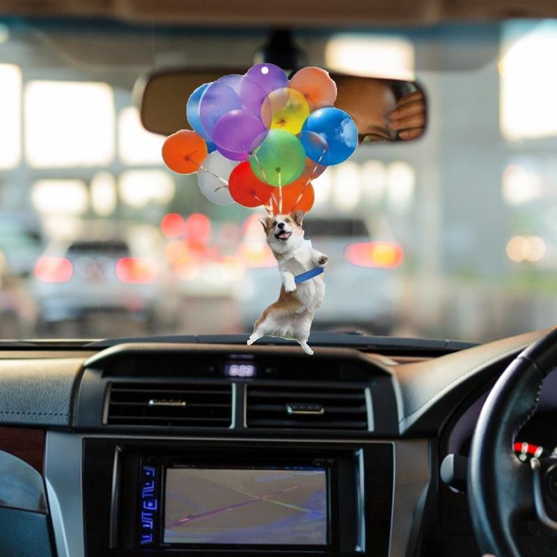 Nettjade™Bunte Luftballons Kätzchen und Hund Anhänger