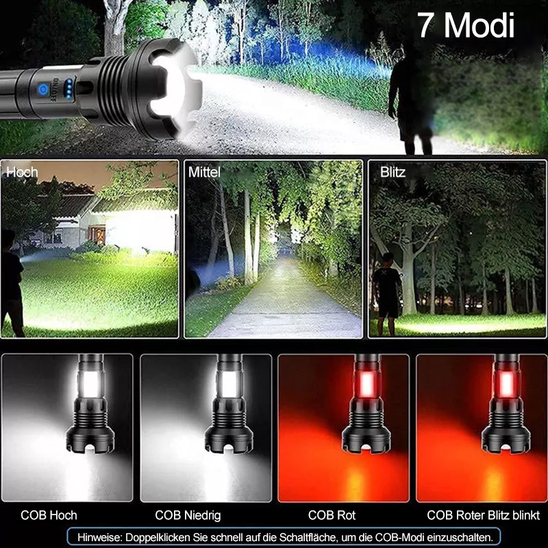 🔥Schlussverkauf🔥Wiederaufladbare taktische LED-Laser-Taschenlampe