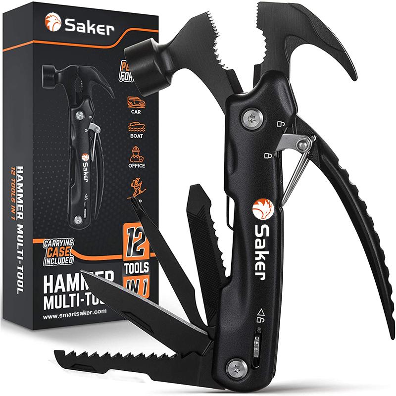 Saker Multifunktionales 12-in-1-Mini-Hammer-Campingausrüstungs-Überlebenswerkzeug